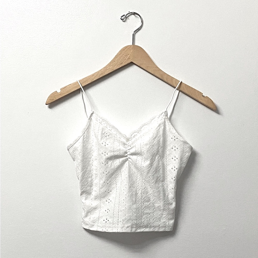 SHEIN Eyelet Crop Cami Top